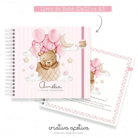 Arquivo encadernação kit maternidade ursinha bebê