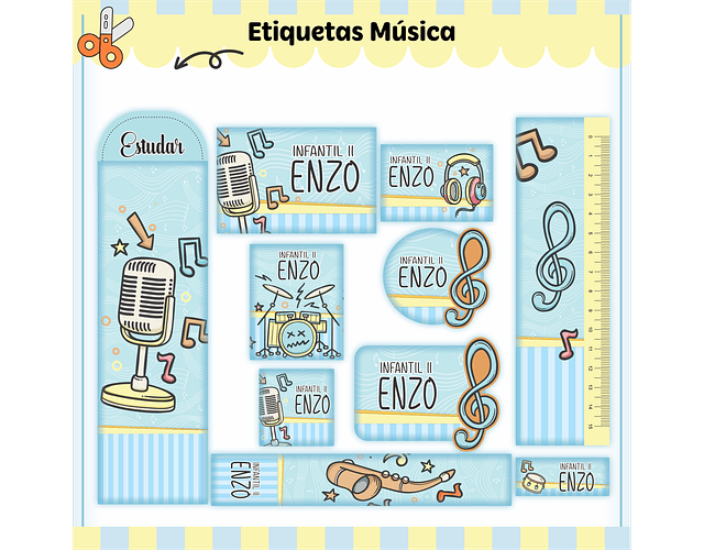 Arquivo etiquetas esolares meninos diversos