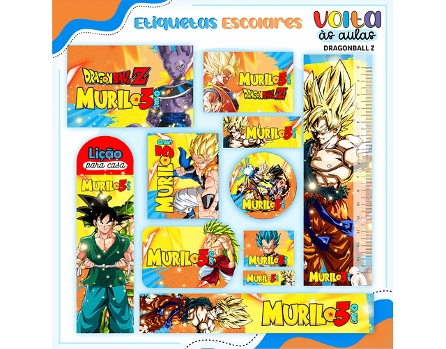 Arquivo Encadernação Kit Escolar Dragon Ball Z - LINA CRIATIVA