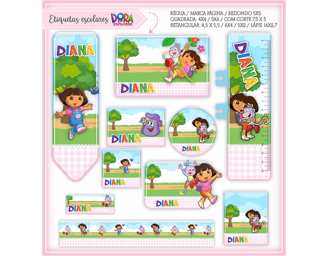 Arquivo Encadernação Kit Escolar Dora Aventureira - LINA CRIATIVA