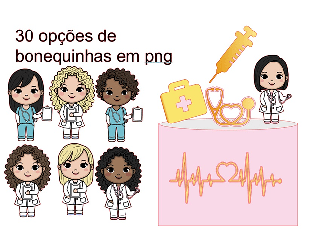 Arquivo Topo de Bolo Médica / Enfermeira