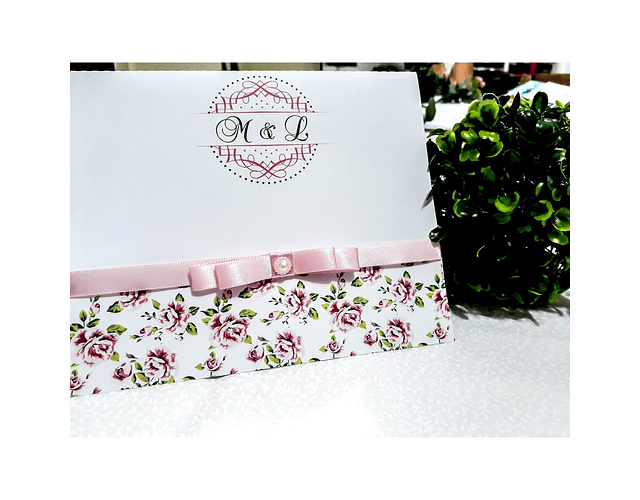 Arquivo de Corte Convite Floral Rosa