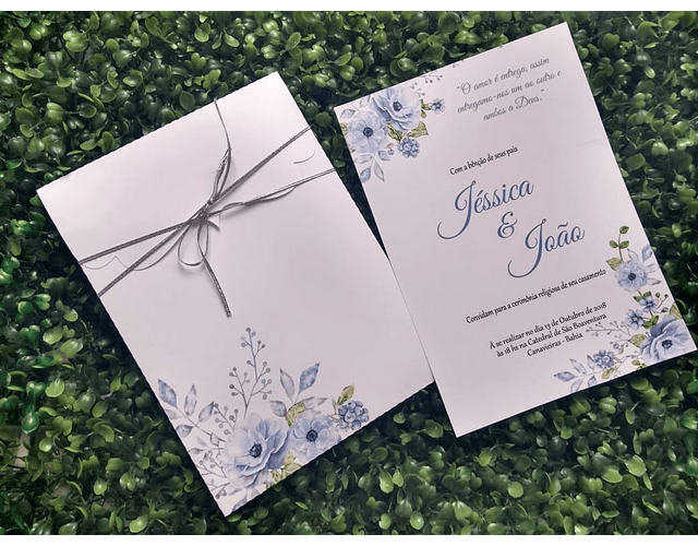 Arquivo de Corte Convite de Casamento Azul Serenity