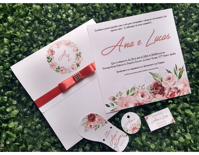 Arquivo de Corte Convite de Casamento Rosa Floral
