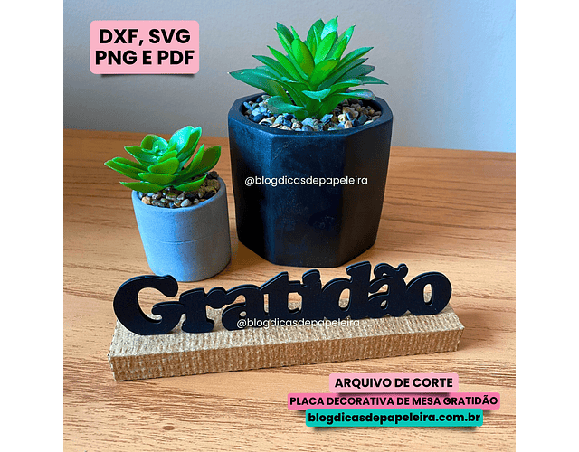 Arquivo de Corte Placa Decorativa Gratidão - Dicas de Papeleira