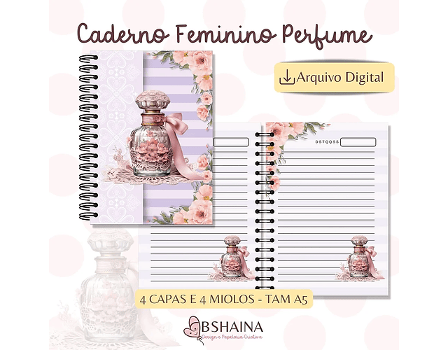 Arquivo caderno feminino perfume