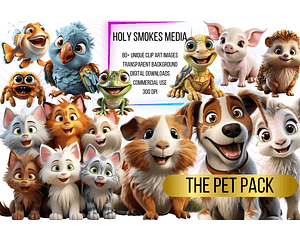 Kit digital pets cartoon