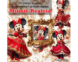 Kit digital minnie realeza vermelha