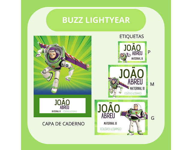 Arquivo etiqueta escolar buzz lightyear