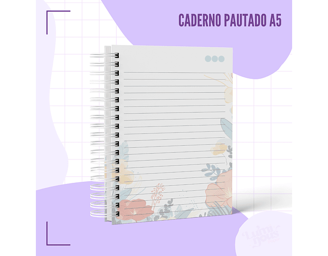 Arquivo caderno pautado A5 não pare