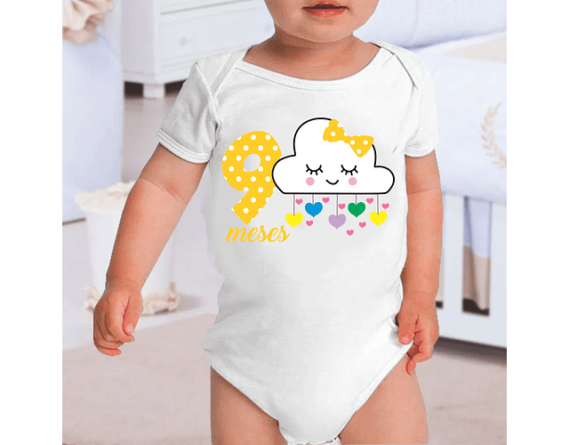 Arquivo Sublimação Body Infantil Mêsversário Chuva de Amor