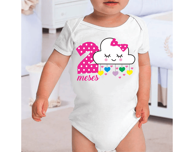 Arquivo Sublimação Body Infantil Mêsversário Chuva de Amor