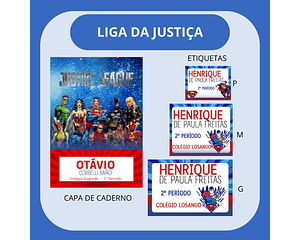 Arquivo etiqueta escolar liga da justiça