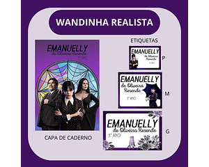 Arquivo etiqueta escolar wandinha