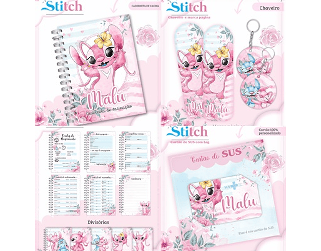 Arquivo Caderneta de Saúde Stitch Angel - Lina