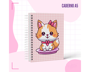 Arquivo caderno A5 gatinha