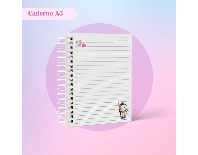 Arquivo caderno A5 gatinho