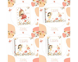 Arquivo Kit Encadernação Baby Jardim das Fadas- Luma