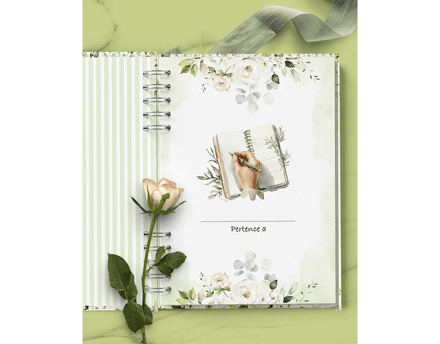 Arquivo Kit 8 Capas e Miolo Pautado Green Planner - bicho papel