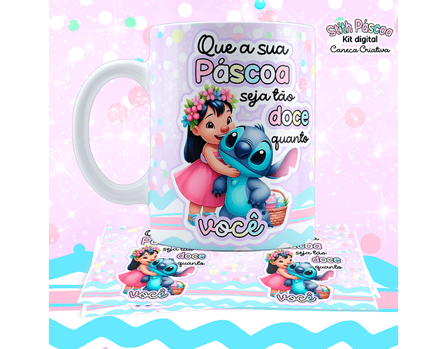 Arquivo Caneca Páscoa Lilo e Stitch