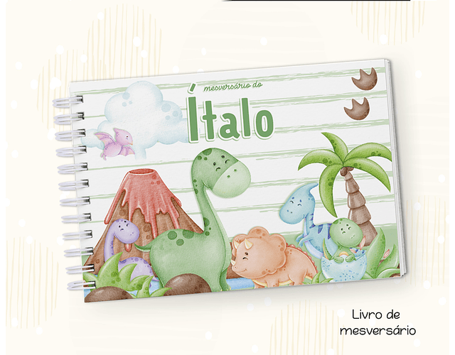 Arquivo Kit Encadernação Baby Dinossauro Cute Verde e Lilás - Fuxicando com Arte