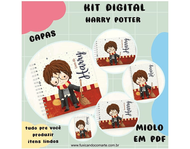 Arquivo Kit Encadernação Baby Harry Potter, Hermione e Roni - Fuxicando com Arte