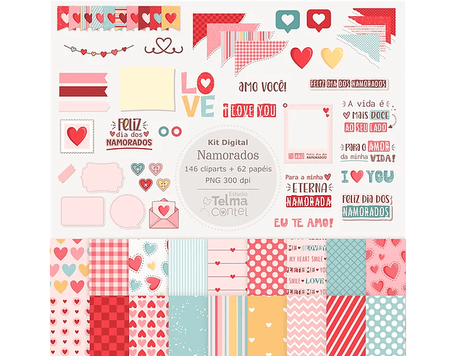 Kit Digital Dia dos Namorados - Telma Contel