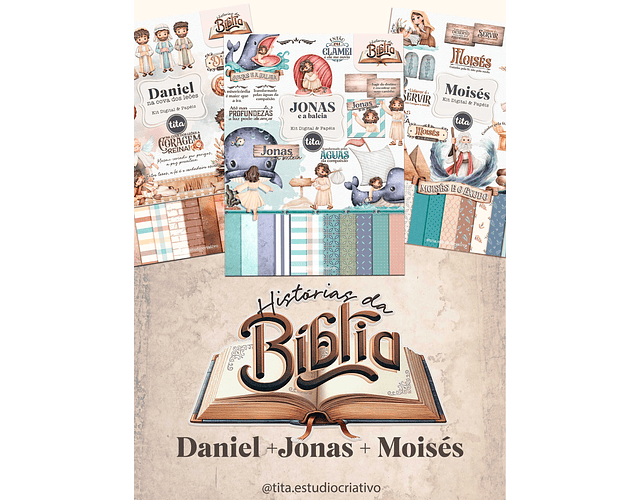 Kit Digital Histórias da Bíblia Combo Daniel, Jonas e Moisés - TITA