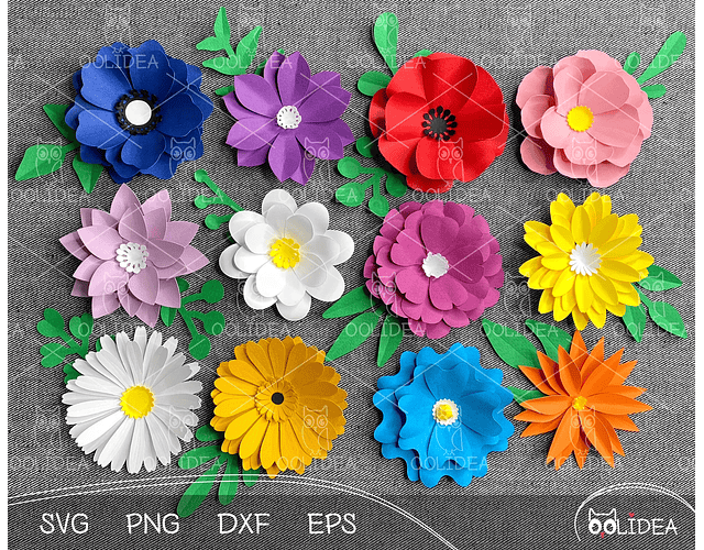 Arquivo de Corte Combo 12 Flores