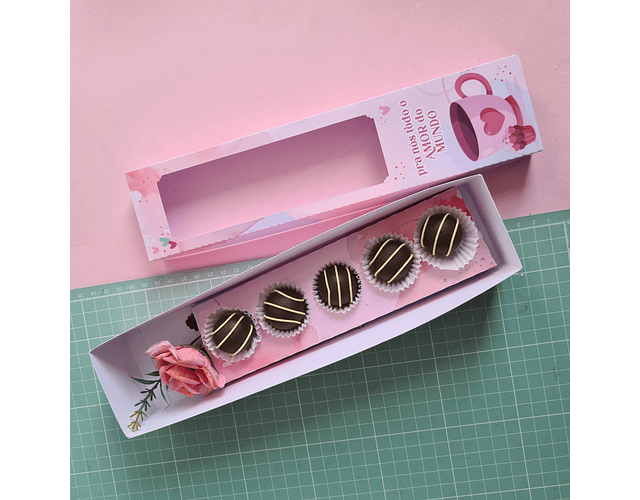 Arquivo Dia dos Namorados Caixa 5 doces com flor - Bella Ideia