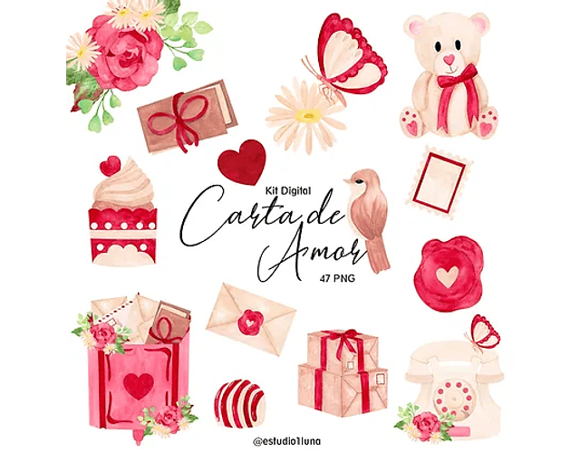 Kit Digital Dia dos Namorados Carta de Amor