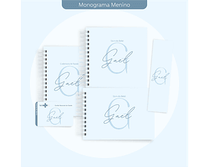 Arquivo Encadernação Baby Monograma Azul