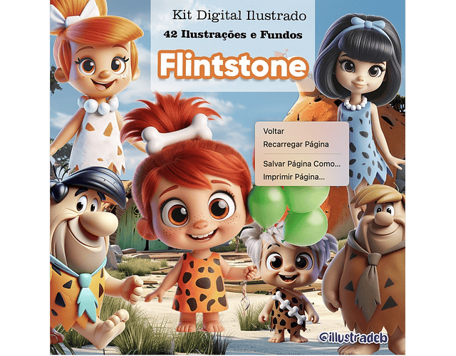 Kit Digital Os Flistones 3D - ILLUSTRADEB