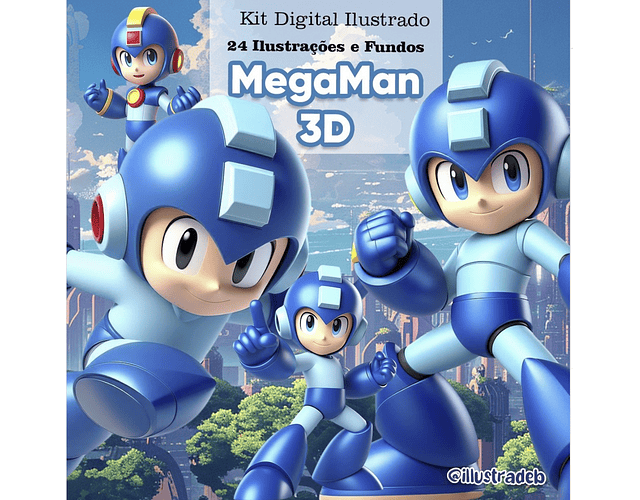 Kit Digital Mega Man 3D - ILLUSTRADEB