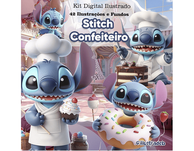 Kit Digital Stitch Confeiteiro 3D - ILLUSTRADEB