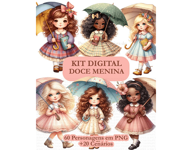 Kit Digital Doce Menina - BICHO PAPEL