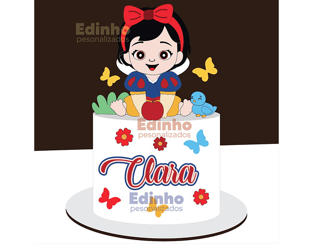 Arquivo Topo de Bolo Branca de Neve Baby - EM CAMADAS