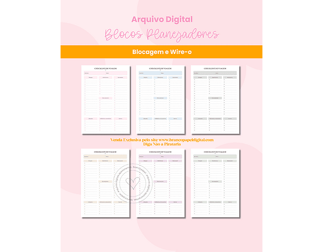 Arquivo Encadernação Planejadores Blocagem e Wire-o - BRANCO PAPEL