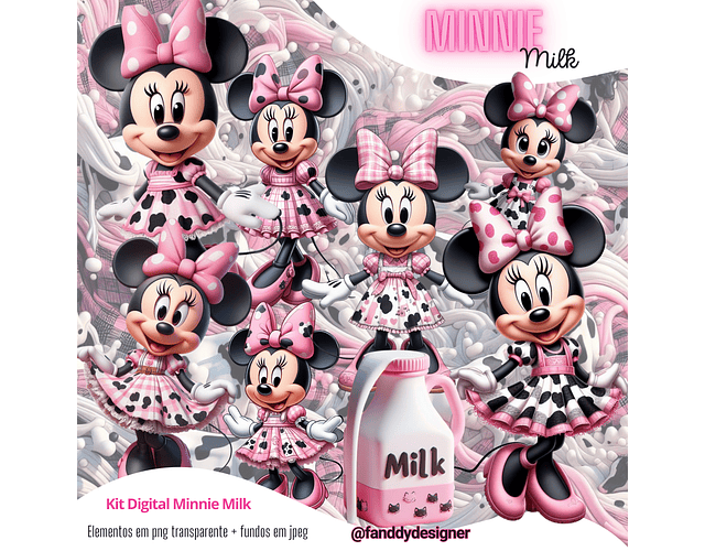 Kit Digital Minnie Rosa Milk