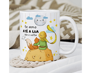 Arquivo Caneca Namorados Eu te amo ate a lua ida e volta Pequeno Príncipe