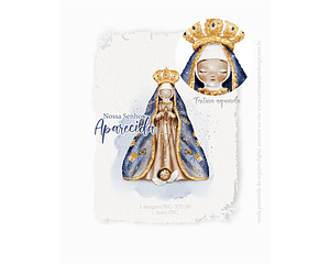  Ilustração Digital Nossa Senhora Aparecida (Santinhos) | Carinas Paper