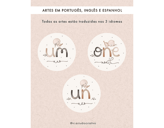 Arquivo Printable Cards Mesversário - NI ESTUDIO