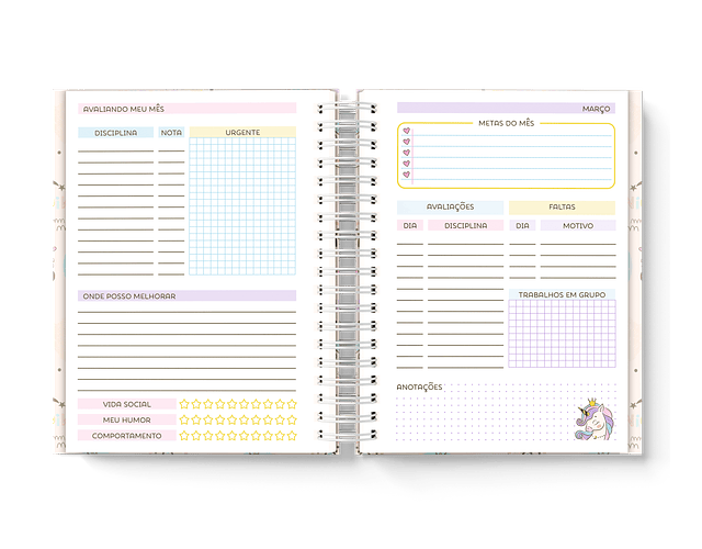 Arquivo Encadernação Coleção É hora de realizar - Unicórnio - METAMORPAPER