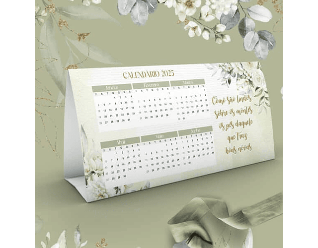 Arquivo Digital Calendário de Mesa 2025 Floral - BICHO PAPEL