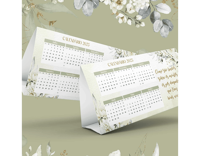 Arquivo Digital Calendário de Mesa 2025 Floral - BICHO PAPEL