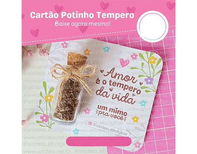 Arquivo de Corte Card Potinho de Tempero