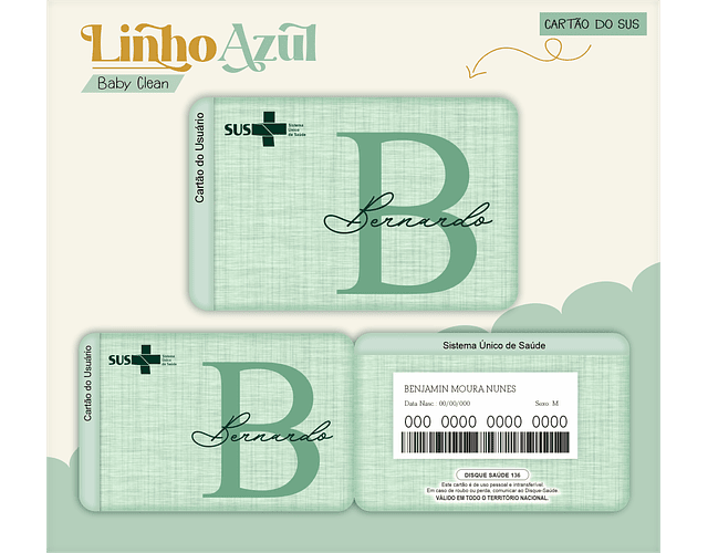 Arquivo Combo Encadernação Baby Linho Verde Alfabeto