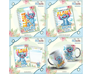 Arquivo Kit Encadernação Stitch Aquarela