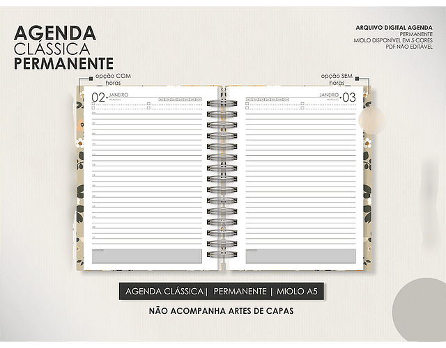 Arquivo Encadernação Super Combo Agendas Permanente + Calendários + Kit Capas 2025 - LÊ