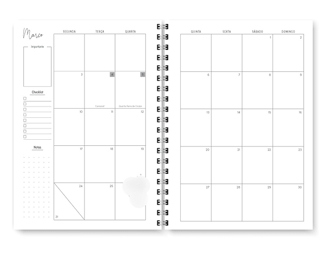 Arquivo Combo Miolo Planner Cores 2025 Horizontal - Trilha